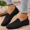 Women's Flyknit Pointed Toe Flats - Versatile, Breathable, Comfortable Solid Color Summer Shoes