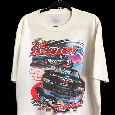 Man Clothing 100Cotton Normcore Tshirt 1990s DALE EARNHARDT American Retro Streetwear Fashion Oversized Casual Racing Car Shirt