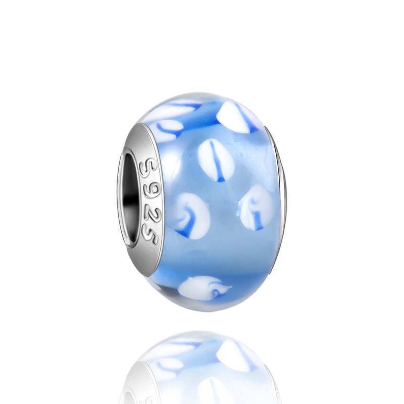 Matte Black Collection copper ThreeDimensional FlowerStriped Glass Bead Charms Compatible With Do It Yourself Bracelets Necklaces Exquisite Pieces P