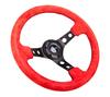 NRG Innovations Reinforced Handlebar 350mm Sport Handlebar Red Suede NRG-RST-006S-RR - (3" Deep)