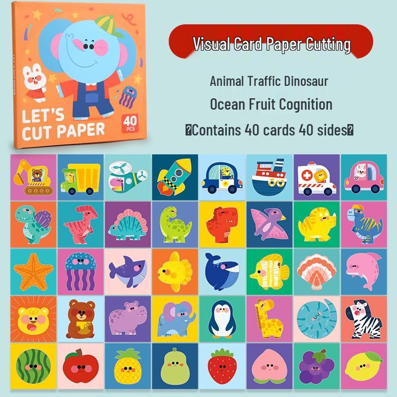 

Детские развивающие карточки для вырезания из бумаги: Алфавит, Цифры, Животные, Транспорт