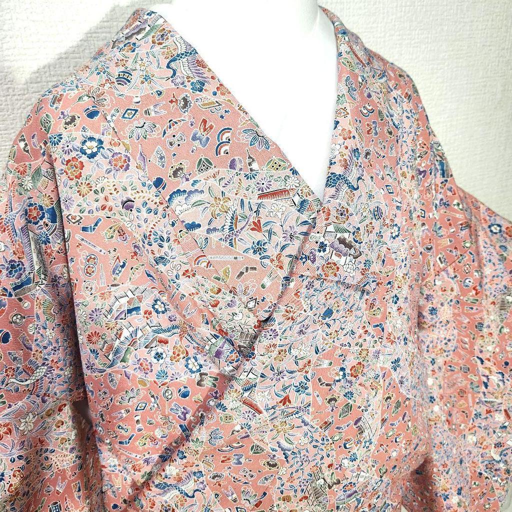 Used Washable kimono, small pattern, lining, polyester, length 161, sleeve 65, casual