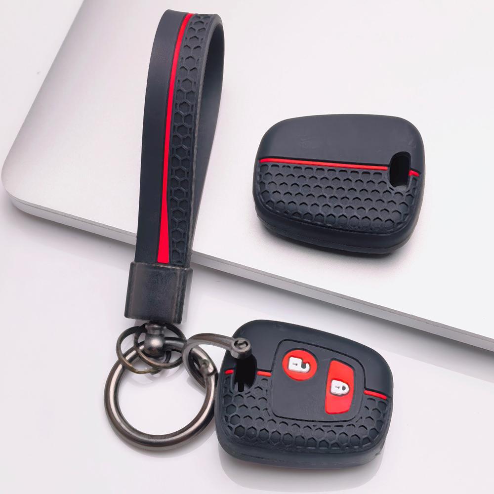 Anti Slip Car Key Protector for Peugeot 107 207 307 407 206 306 406 Citroen C1 C4 C2 C3 with Keychain Anti Scratch Shockproof Key Shell Accessory
