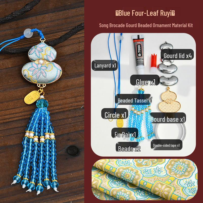 Handmade DIY Car Pendant Kit: Brocade Gourd Hanging Ornament Souvenir