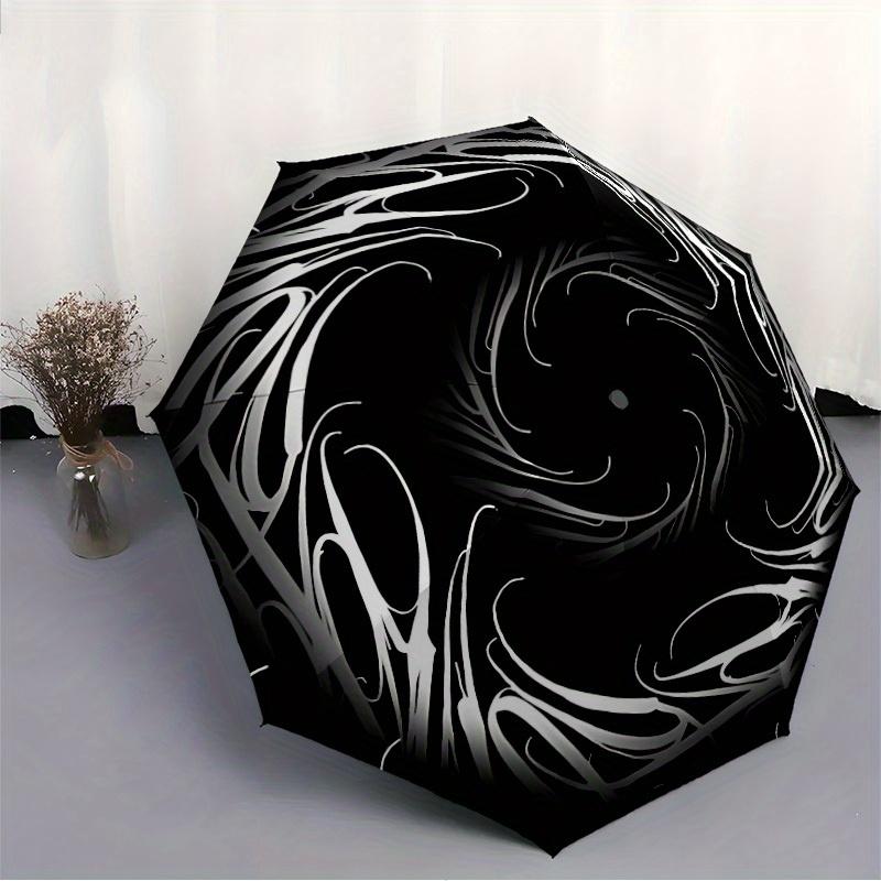 1pc Swirl Design Automatic Open/close Folding Umbrella, Compact Portable Travel Umbrella, Durable Construction yy250804141