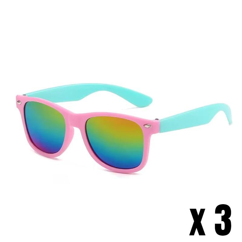 3PCS/Pack Boys Girls Contrasting Colors Square Sunglasses Eyewear Kids Summer Beach Outdoor UV Protection Sun Shades Eyeglasses
