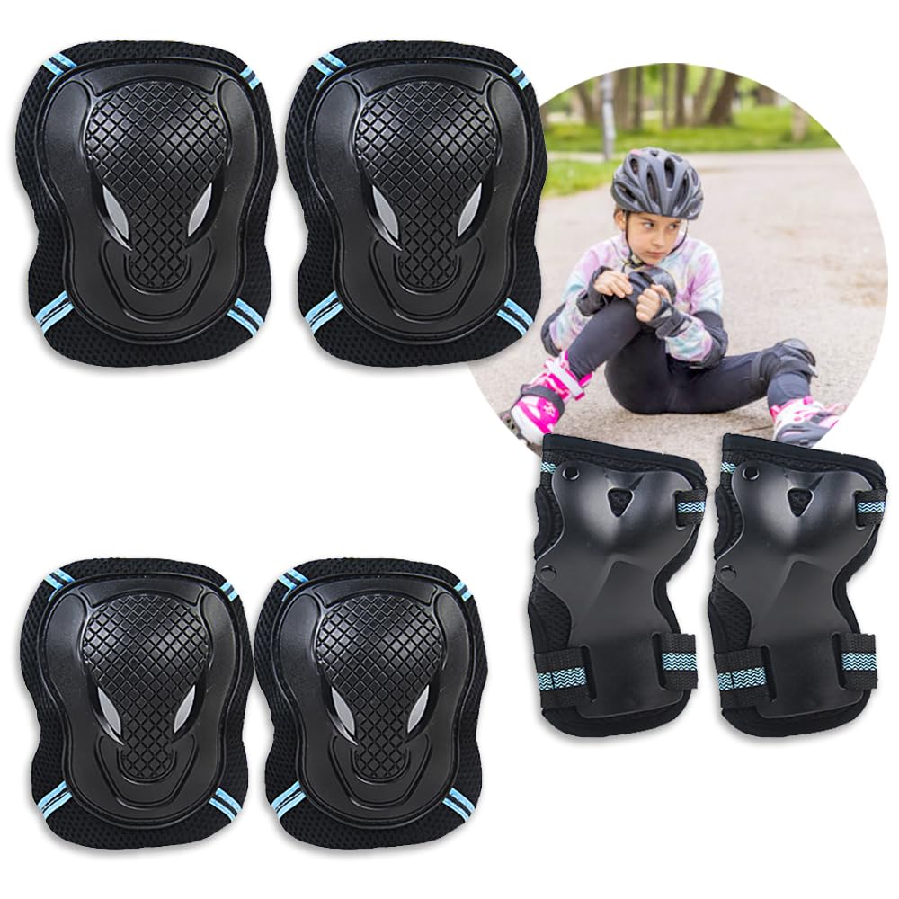 

Nicheez Protector Скейтборд Велосипед Детский Взрослый Тренировочный Скейт Кикборд Велосипед Налокотник Наколенник Защита Запястья Набор из 6 предметов Травма