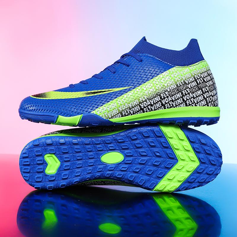 Men Football Boots Professional Society Futsal Soccer Shoes Training Booties Comfortable Resistant Unisex TF Sneaker