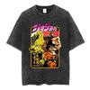 Jolyne Cujoh Stone Ocean Vintage Washed T Shirt Anime Jojo Bizarre Adventure T-shirts Casual Cotton Short Sleeve T Shirts Unisex