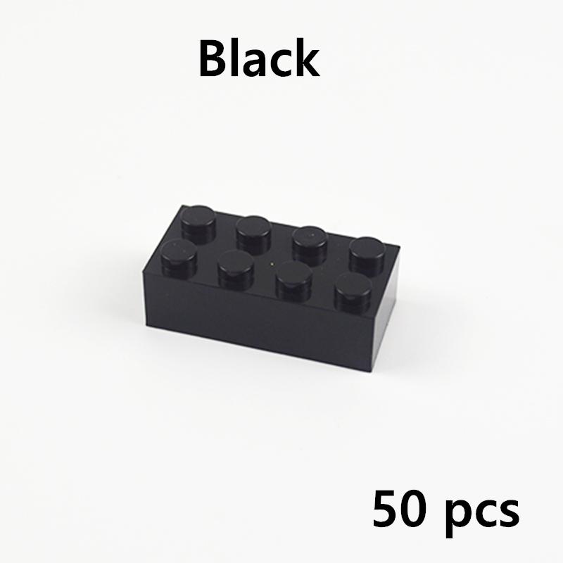 DIY Building Blocks 2X4 Dots Thick Bricks 50pcs 9 color Educational Creative Bulk Brick Compatible With 3001 Toys Classic Parts