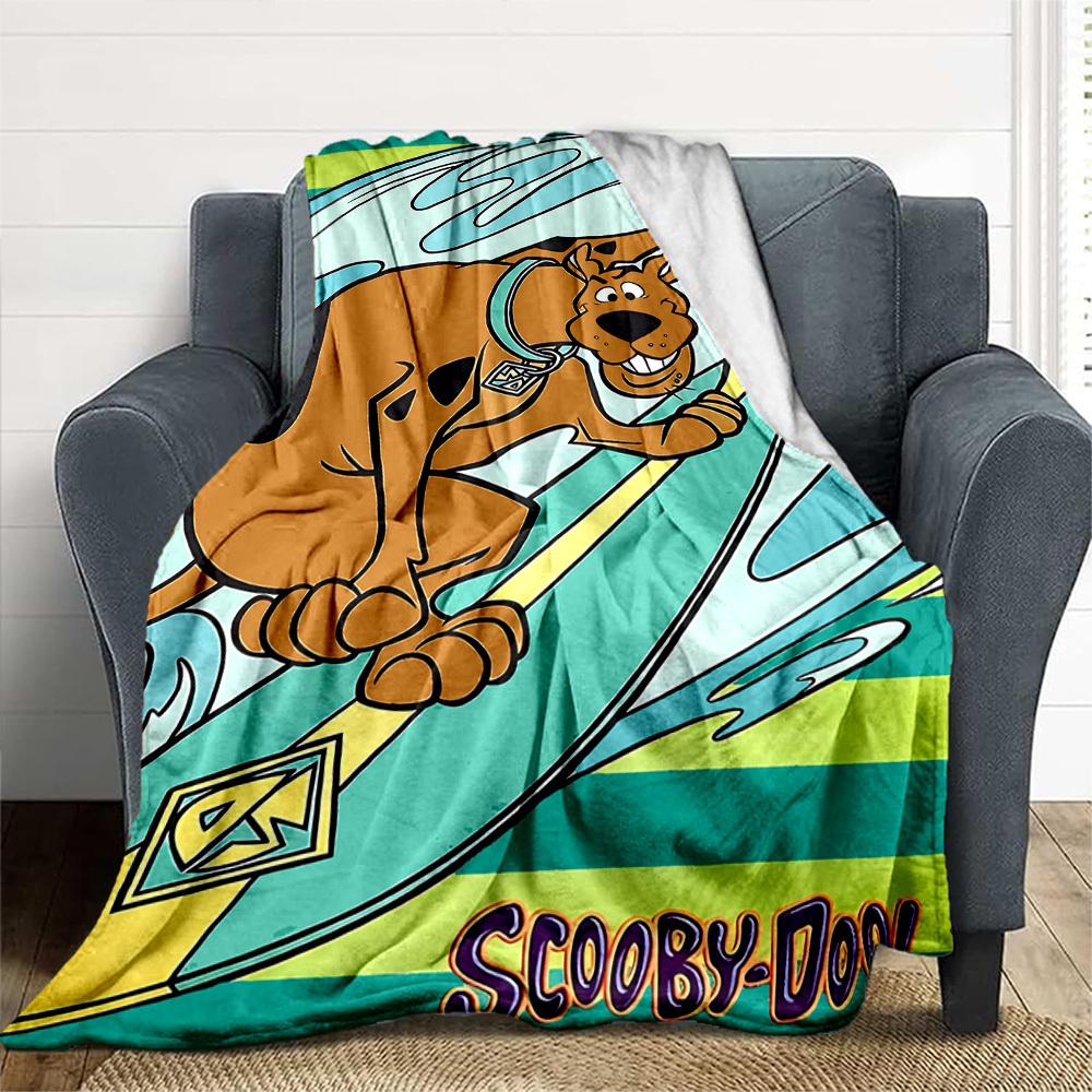 1 Pieza Manta de Exterior Scooby Doo Franela Ligera, Suave y Cálida, Uso en Todas las Estaciones para Sofá