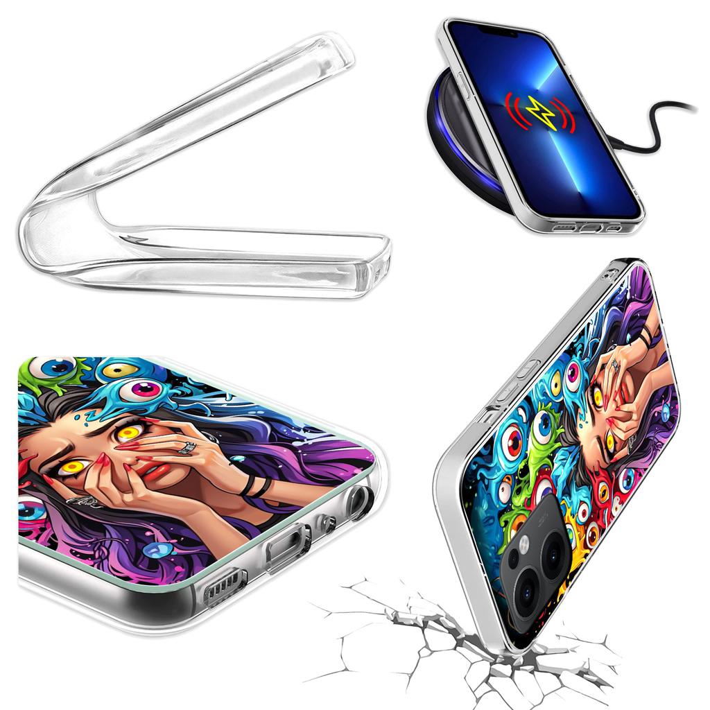 Etui Do Oppo Reno 13F 5G / 13 Fs 5G Obudowa Foto Case Plecki Oczy Szkło 9H