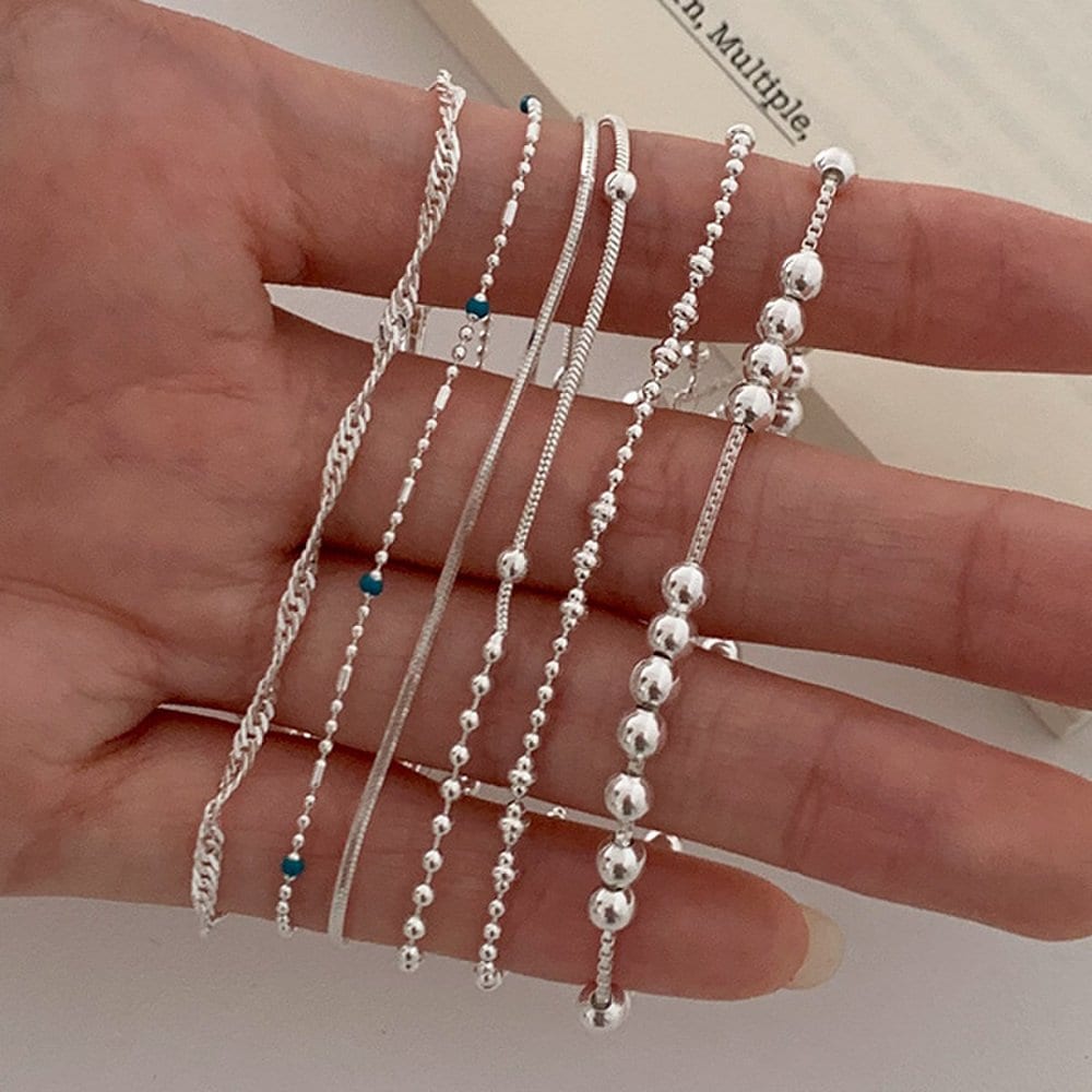 [92.5 Silver] Shining Daily Silver Bracelet Collection (25Gbs001)