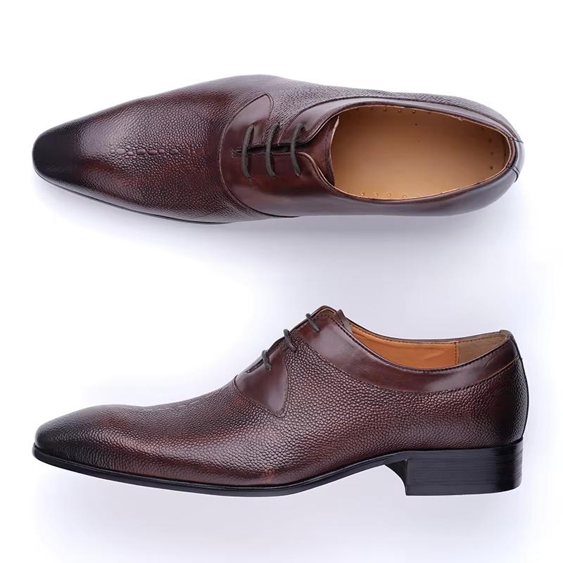 Fashion Professional Men Leather Shoes Luxury Oxfords Classic Style Lace Up Genuine Cowhide Leather Dress Shoe For Man Delivery Fast New