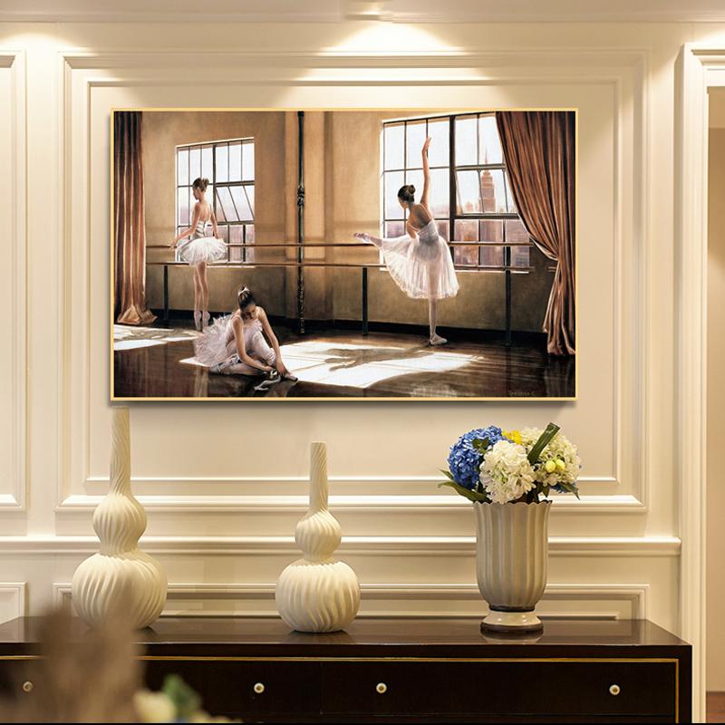 Ballerina Oil Canvas Painting Posters and Prints Vintage Ballet Dancing Girls Art Wall Picture for Living Room Cuadros Decor