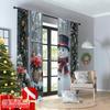 2pcs 2D Flat Printing Christmas Party Curtain Happy Snowman Festive Polyester Without Electricity Family Party Use for Holiday