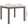 Garden Table 90x90x75 Cm Tempered Glass Poly Rattan Grey