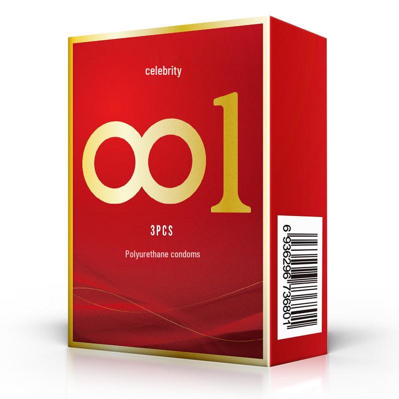 Celebrity Ultra-Thin G-Spot Condoms, Ice & Fire Combo, Small Size, Large Particles, Black