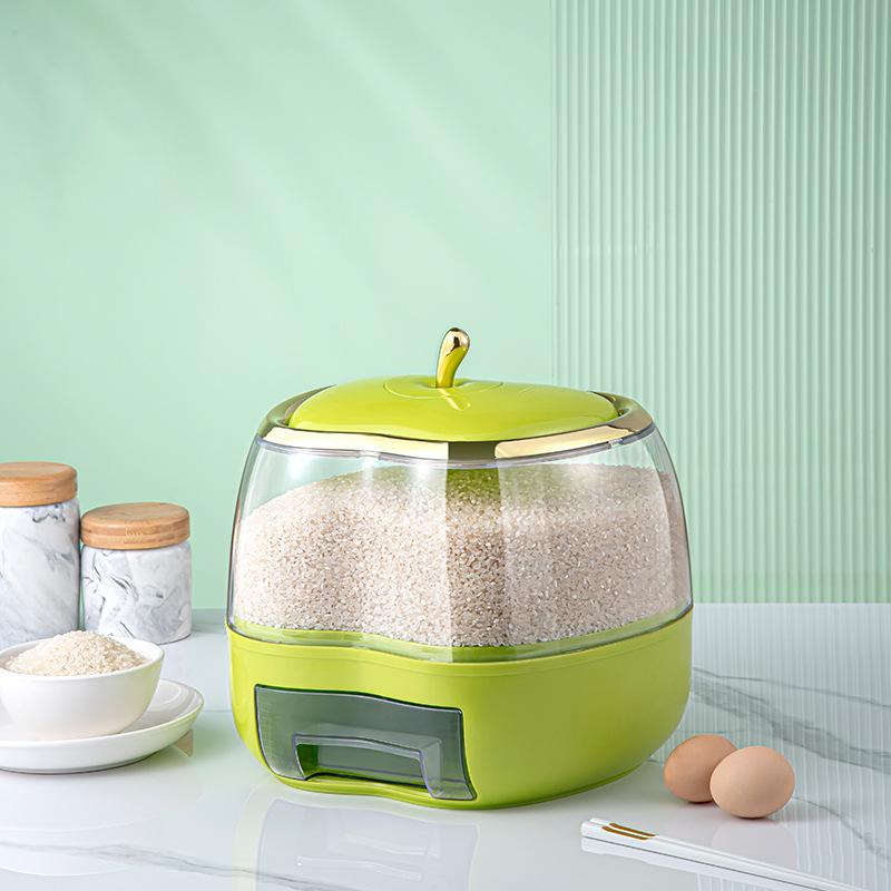 Grain Dispenser Grain Storage Box Transparent Moisture-proof Sealed Rice Jar Circular Kitchen Rice Bucket Insectproof Rice Tank