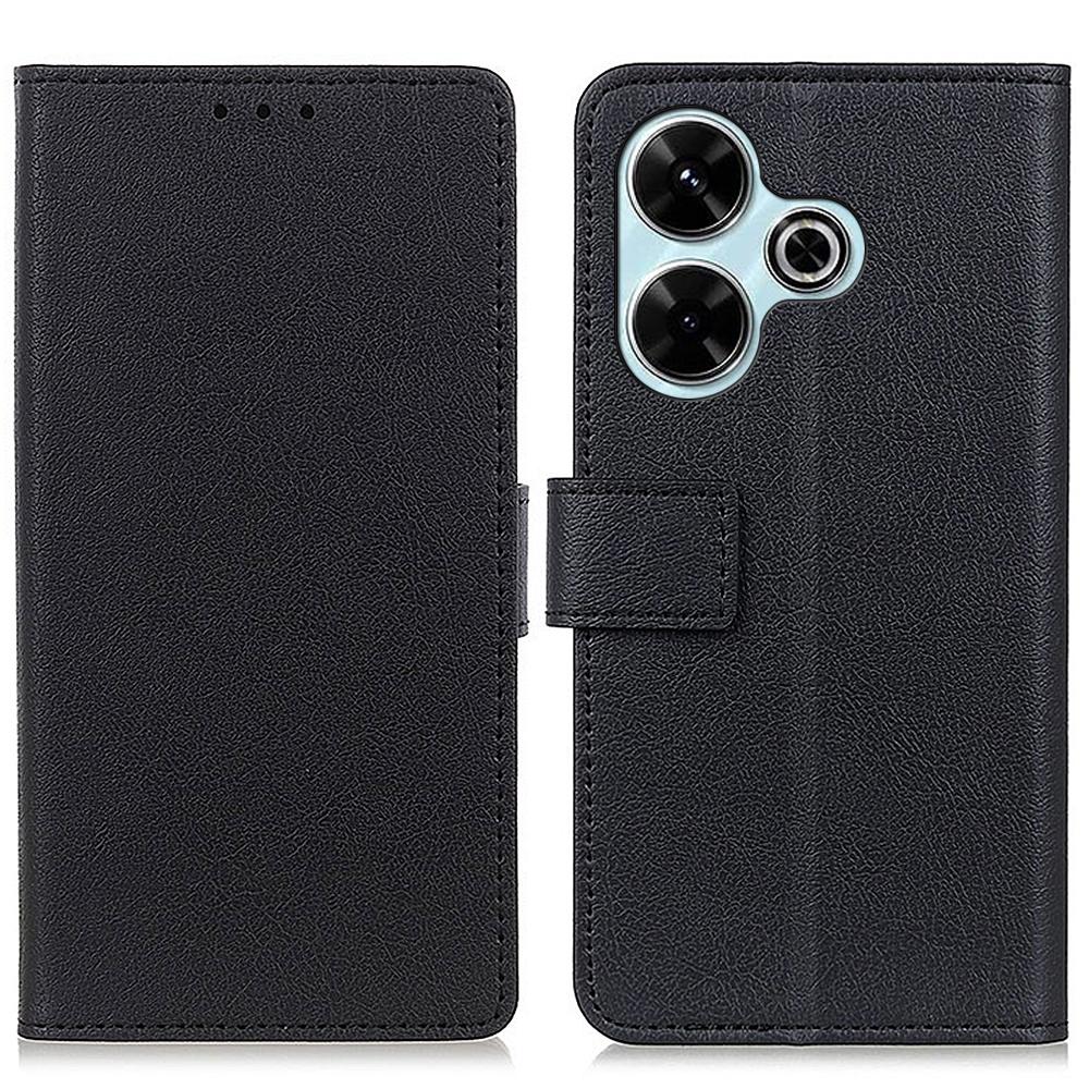 

For Xiaomi Redmi 13 5G/13 4G Case PU Leather Wallet Anti-Drop Phone Cover with Magnetic Clasp Black