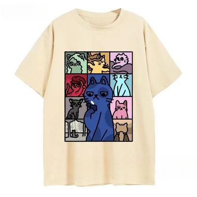 Zomer Heren Katoenen T-shirt, Cartoon Kat Grafisch T-shirt, Tyler Swif Kleding met korte mouwen, Dames Streetwear Harajuku T-shirt