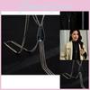Versatile Crystal Tassel Sweater Chain Necklace Long Length Fashion Accessory For Women