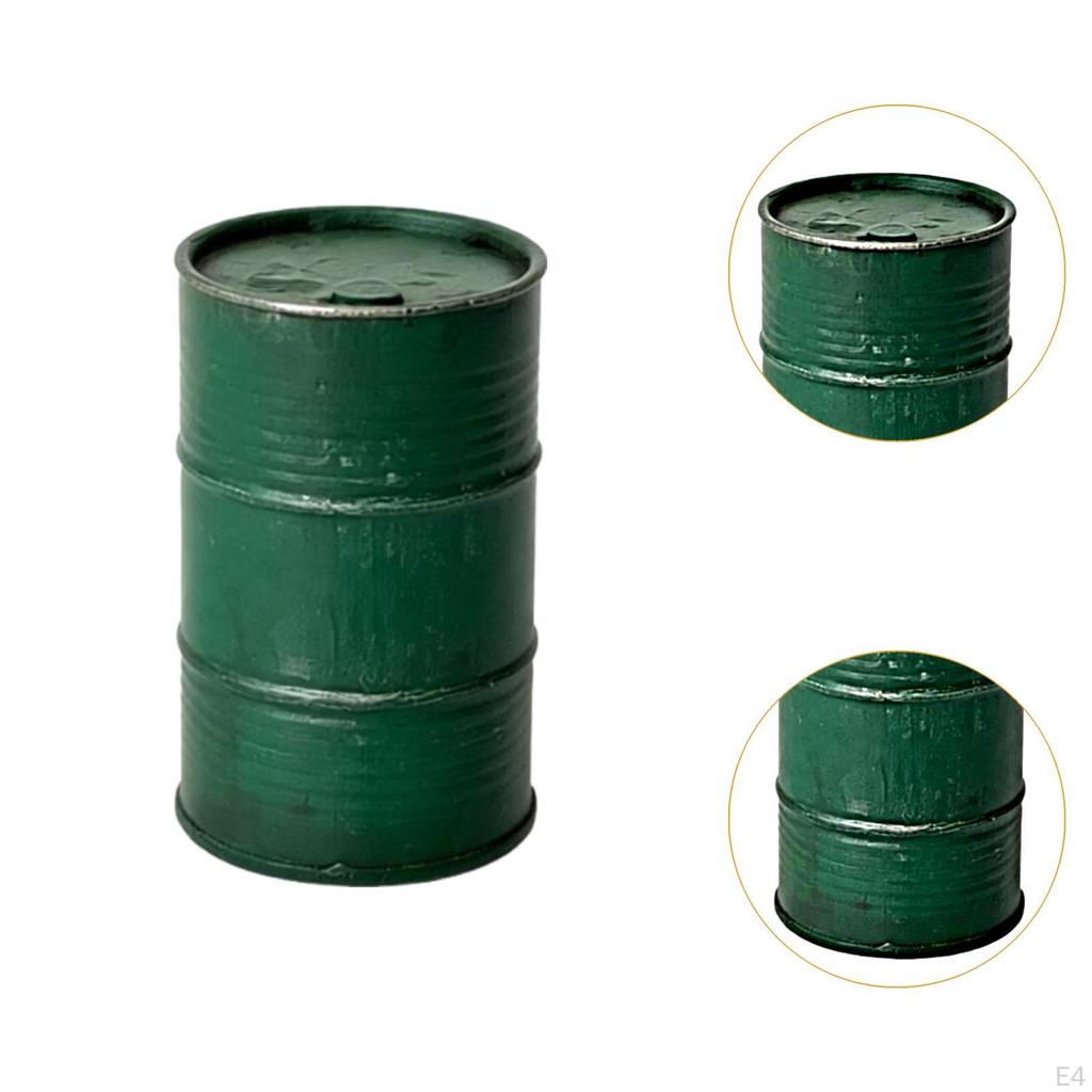 Oil Barrel Model Decoration Accessories 1/64 Compact Collectible Miniature Sculpture Weathered for