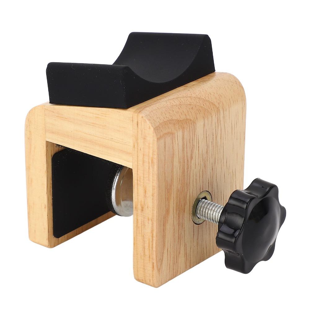 Wood+Silicone Pad Guitar Stand Holder Black+Wood color Desk Edge Guitar Stand For Guitar