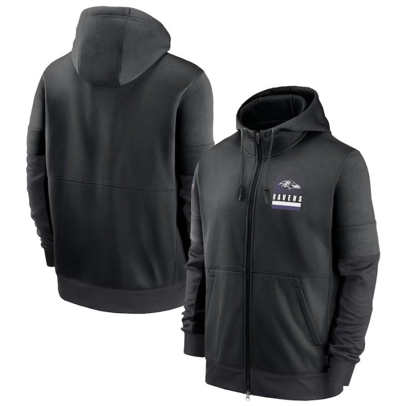 Mens Zip-Up Hooded Sweatshirt NFL Football Team Print Athletic Casual Wear