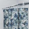 Handmade Shower Curtain With Navy Blue Flowers Pattern For Bathroom Decor Waterproof Fabric For Bathtub Area