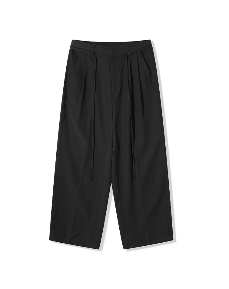 Mugeon Rope Wide Oriental Slacks _ Black