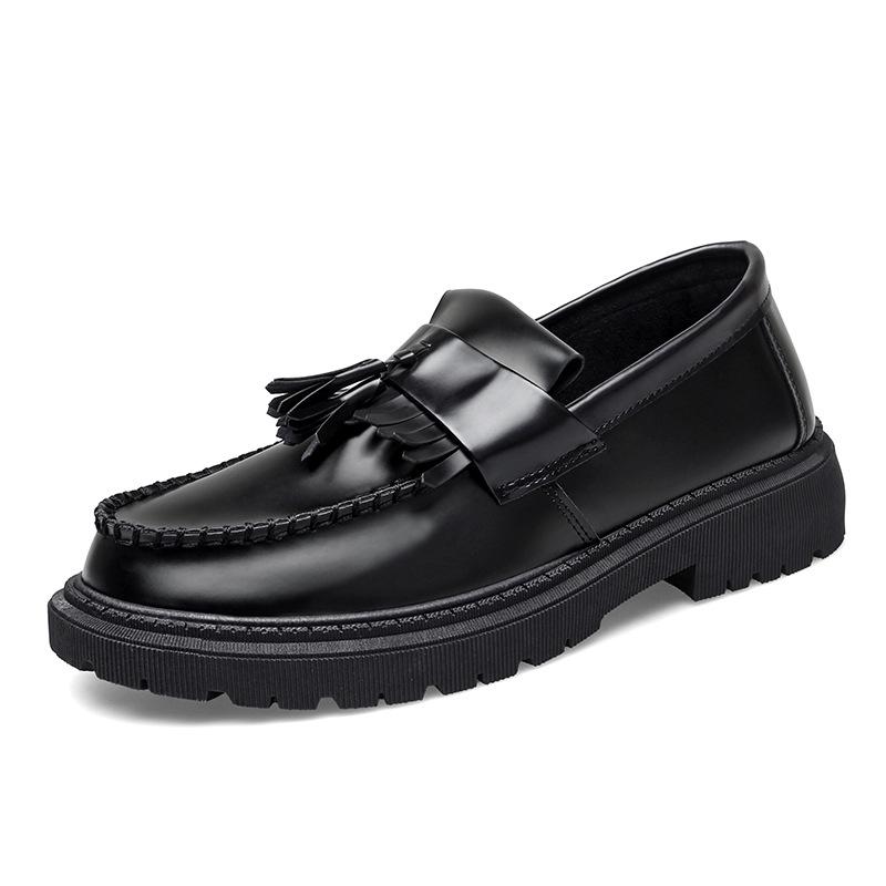 Men s Summer Style Casual Leather Shoes – High-end, Breathable, Invisible Height Boost 42