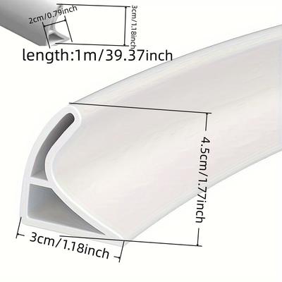 1PC 1m/39.37inch Bathroom Water-blocking Strip, Waterproof Strip, Shower Room Strip, Toilet Floor Countertop Silicone Self-adhes