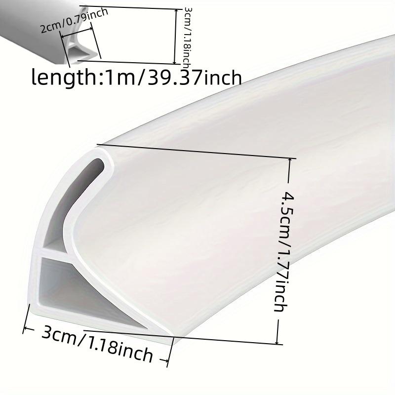 1PC 1m/39.37inch Bathroom Water-blocking Strip, Waterproof Strip, Shower Room Strip, Toilet Floor Countertop Silicone Self-adhes