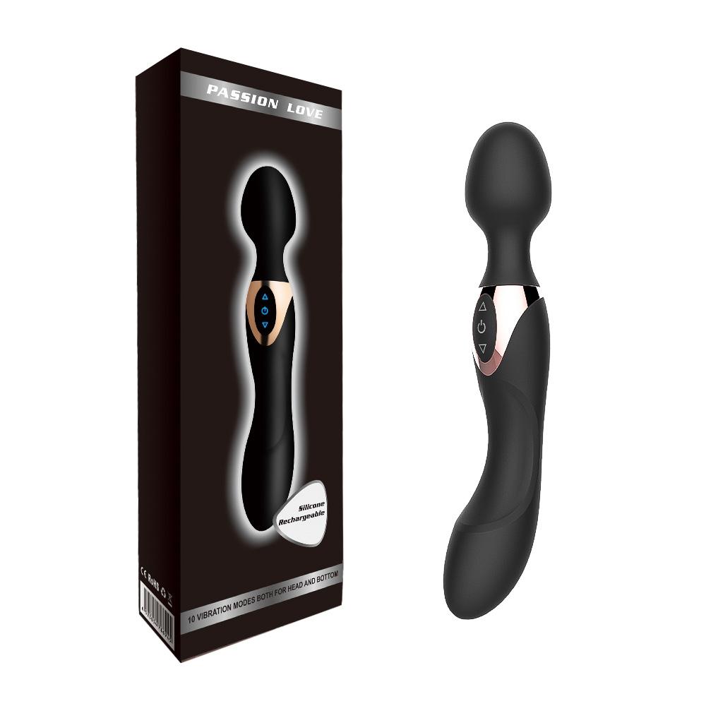 Silicone Dual-Head Powerful Vibrator, AV Vibrator, G-Spot Nipple Clit Stimulator, Masturbator, Female Adult Sex Toys, Sex Toys