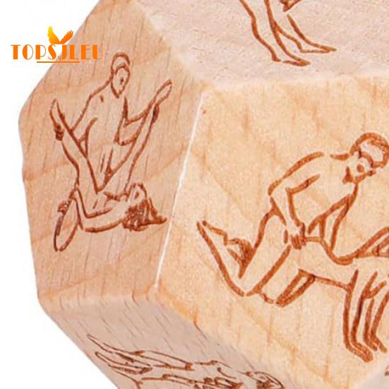 Date-Night-Würfel – Peppen Sie Ihr Liebesleben mit 18 aufregenden Yoga-Posen auf, vielseitige Yoga-Requisiten aus Holz, Jubiläumsgeschenk
