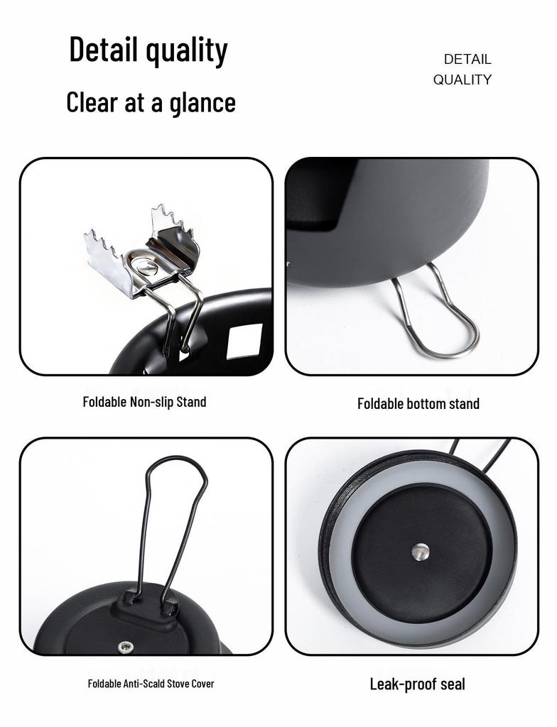 Shan Zhi Ke Dual-Use Detachable Alcohol Stove for Outdoor Tea Brewing - Portable, Windproof, Solid & Liquid Compatible for Camping