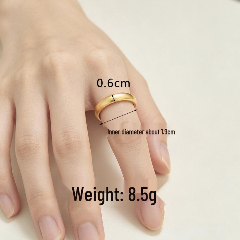 Vietnamese Sand Gold Wide Noodle Bangle for Women - Copper Alloy Simulated Jewelry