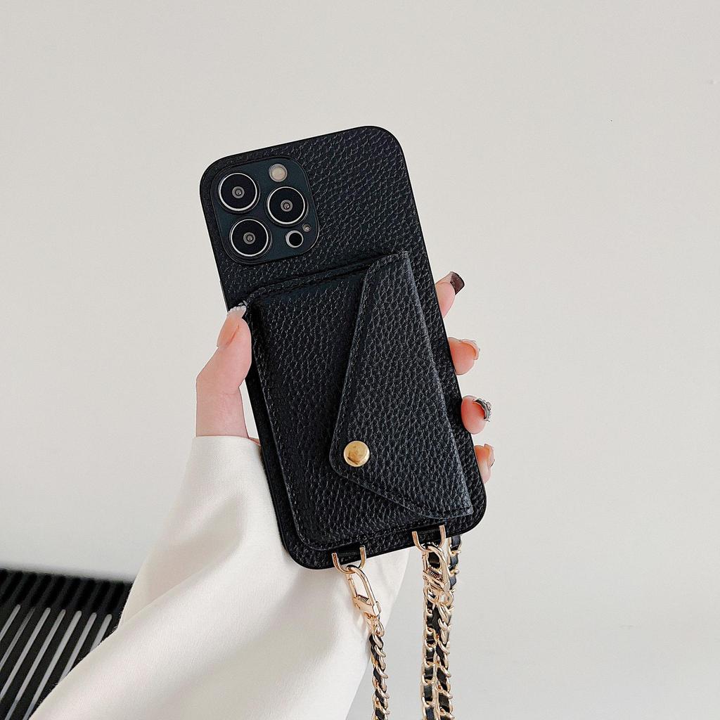 Custodia per Telefono Porta Carte a Tracolla con Catena per iPhone 15 Pro Max/13/17