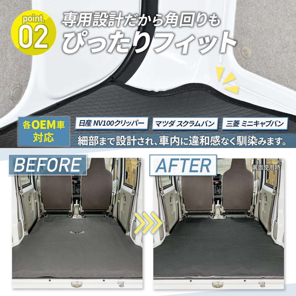 SEIWA Reversible Luggage Mat IMP213 for Suzuki Full Trunk and Rear Seat Rubber Scratch Prevents Cargo from Nissan NV Mazda Scrum Mitsubishi Minicab