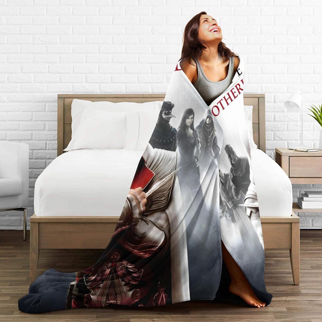 A-Assassins C-Creeds Blankets Velvet Spring/Autumn Multi-function Warm Throw Blanket for Bed Travel Bedspreads