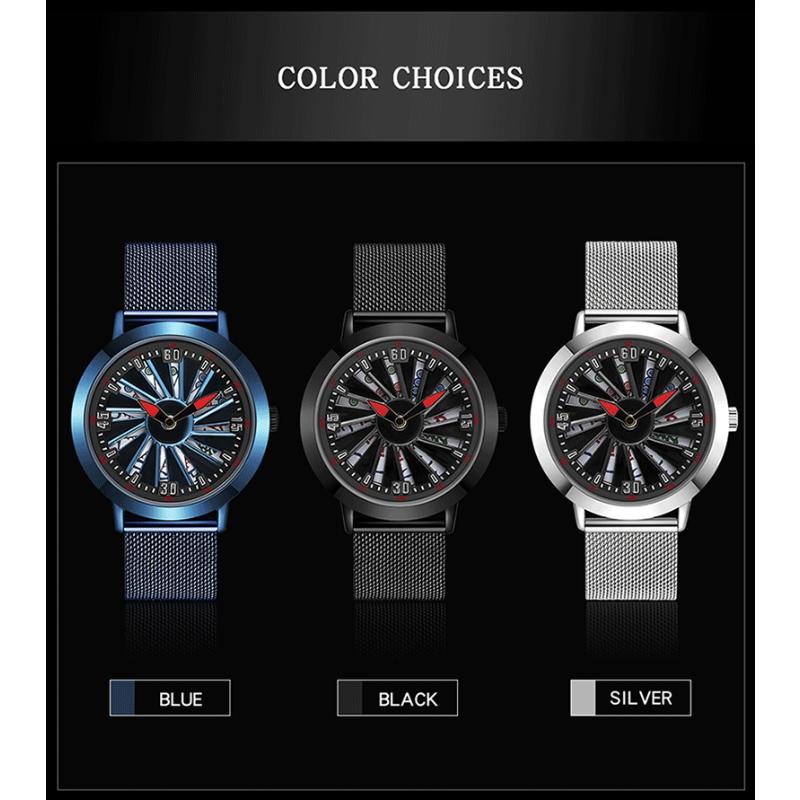 SANDA Neue Uhr kann Mahjong Hollow Large Turntable Fashion Personality Creative Concept Herrenuhr Herrenuhr ausführen