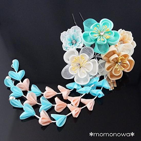 Hair Hanging Wisteria Hair Accessory Tsumami-zaiku Ornament, Coming-of-Age Ceremony, Wedding, Kimono, Yukata,