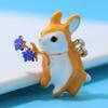 New Cute Enamel Rabbit Brooch Small Animal Pin Zodiac Fashion Jewelry 2 Colors Available High Quality