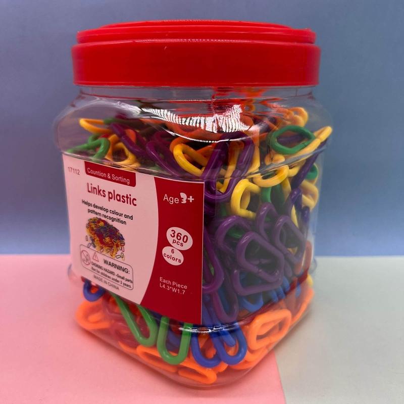 3D Puzzle Geometry Chain Buckle Building Set Toy Learning Teaching Aid Shape Learning Toy Preschool Counting Toys