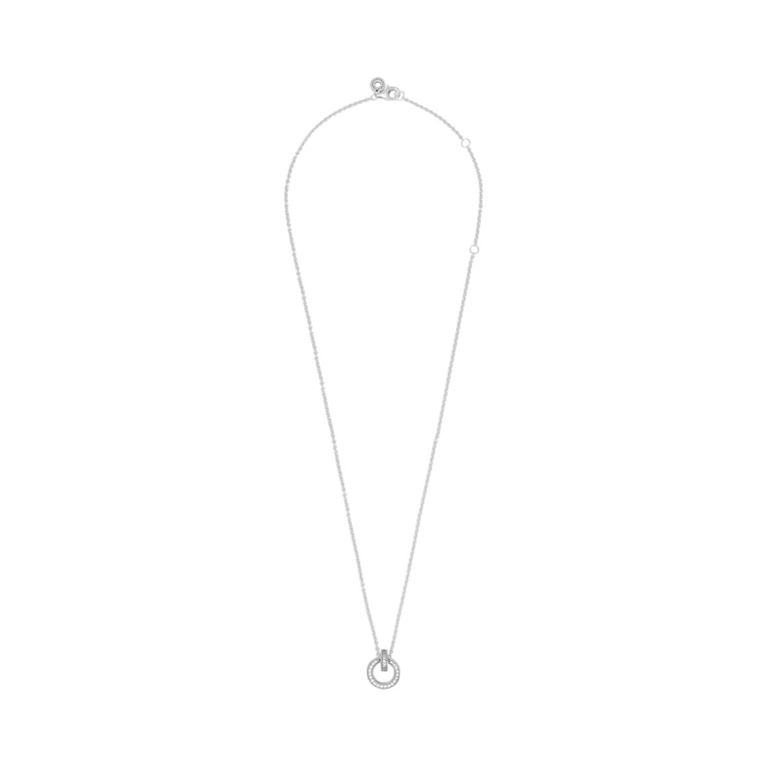 Pandora Double Ring Pendant And Necklace Women jewelry 399487C01 Box