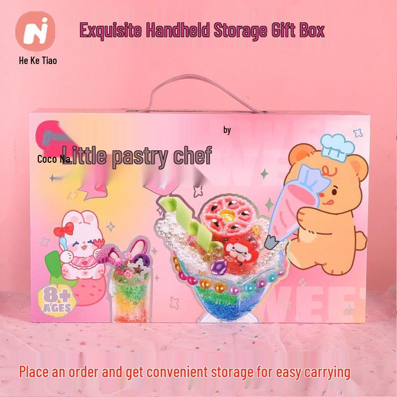 

Детский кондитерский набор для приготовления мороженого своими руками - Подарок для развития креативности розовый/мерцание