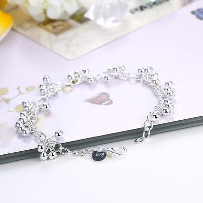 Charms Grape Beads 925 Sterling Silver Bracelet for Woman Fashion Noble Jewelry Wedding Party Christmas Gifts