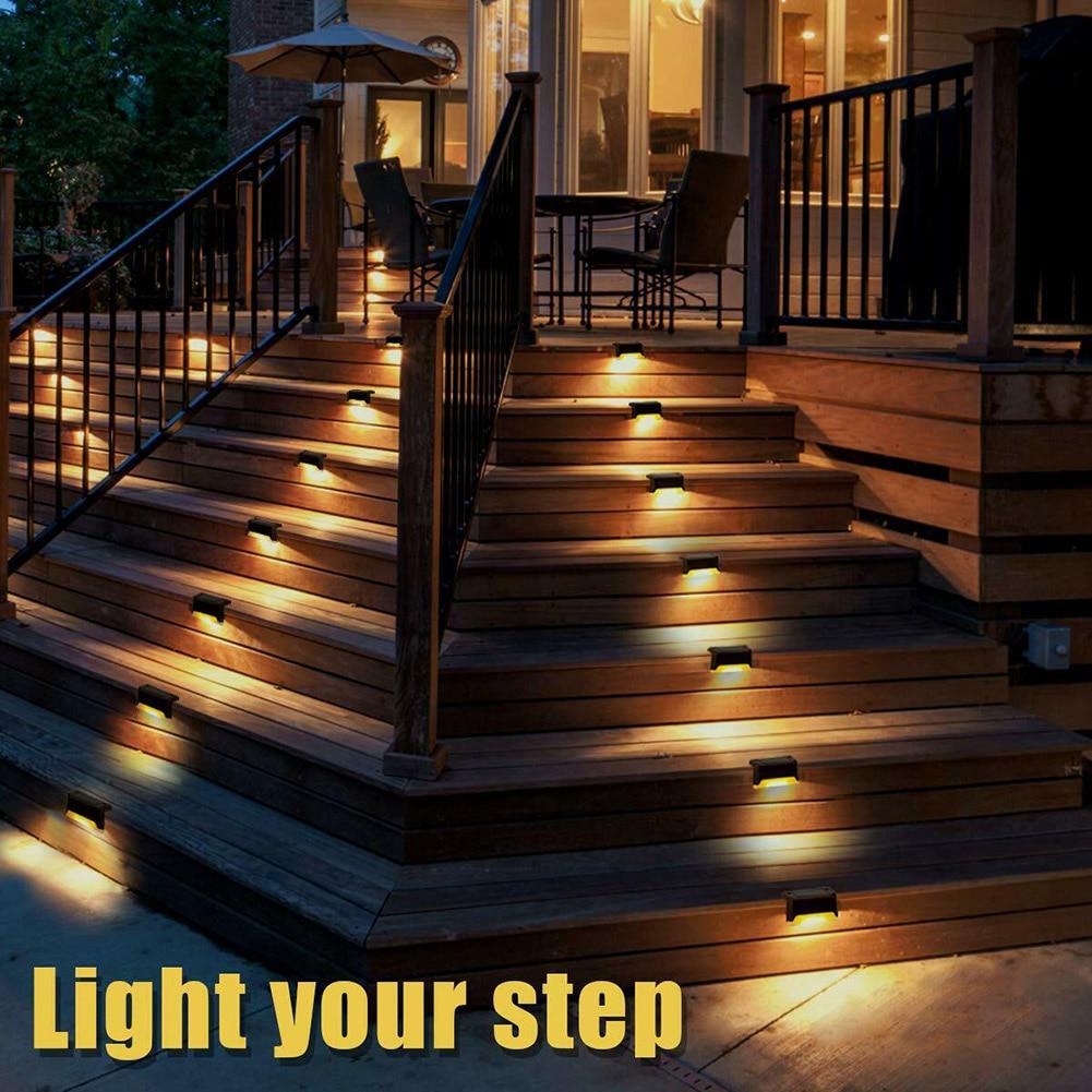 8/16pcs LED Solar Deck Light Solar Step Lights Outdoor Waterproof Lamp for Stairs Pathway Patio Yard