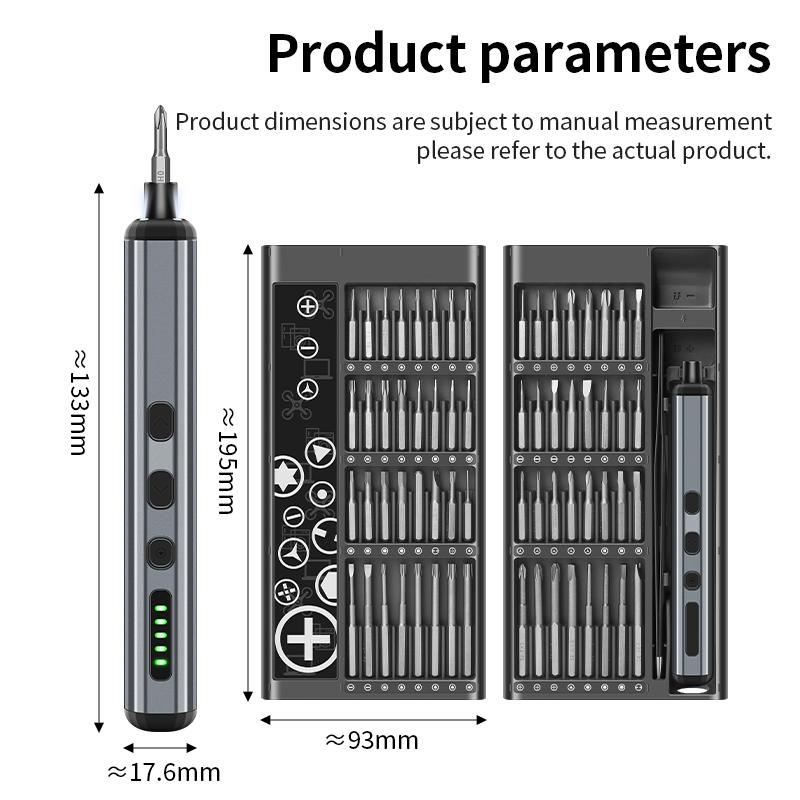 LUXIANZI 68 in 1 Cordless Electric Screwdriver Set For iPhone Glasses Watch PC Repair Power Tool Magnetic Screw Driver Bits